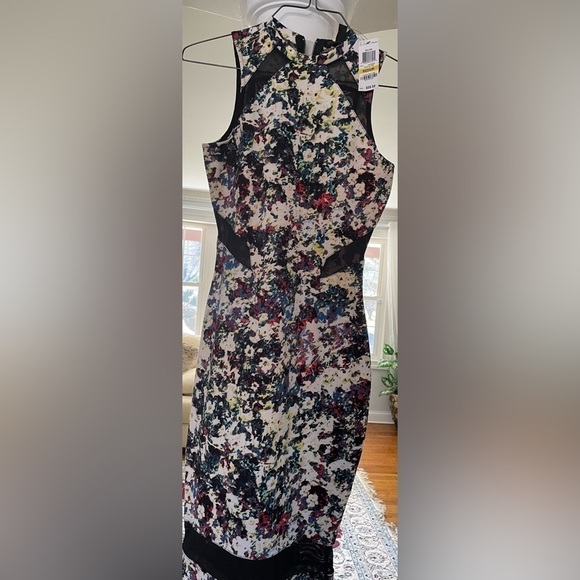 Material Girl women’s. Multi color sleeveless floral body con Dress with Zip M - Picture 1 of 8